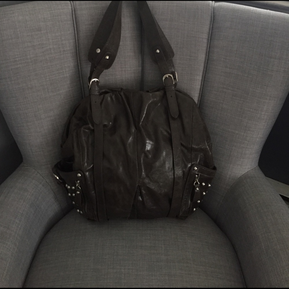 HYPE handbag dark gray chrome hardware